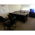 Cordovan Smed 4 pc U Suite Desk w Adjustable Corner Work Station